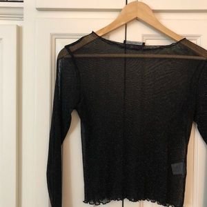 Brandy Melville sheer lettuce edge top